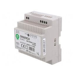 Alimentator pulsatoriu 60W 24VDC 2,5A pentru șină DIN | Electronic-mag.ro | Componente Electronice