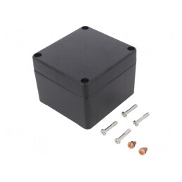 Carcasă Universală Aluminiu Negru 75x80x57mm | Electronic-mag.ro | Componente Electronice