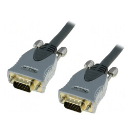 Cablu D-Sub 15 pini HD Negru 3m | Electronic-mag.ro | Componente Electronice