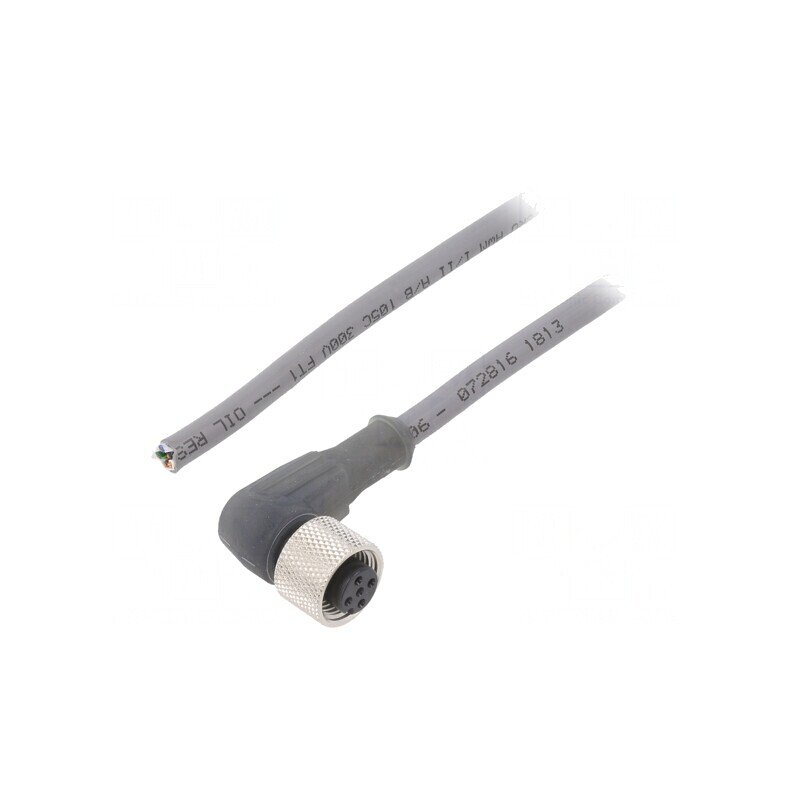 Cablu de conectare M12 5 pini 3m unghi 63VAC 2,5A | Electronic-mag.ro | Componente Electronice