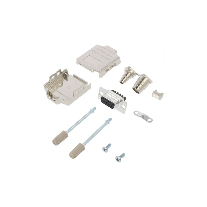 Conector D-Sub 9 pini mamă cu terminal pe cablu gold flash | Electronic-mag.ro | Componente Electronice