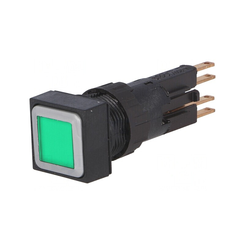 Comutator 16mm Verde cu Bec | Electronic-mag.ro | Componente Electronice