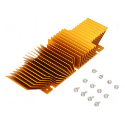 Radiator Extrudat cu Aripioare BGA Aurie 61mm x 118mm | Electronic-mag.ro | Componente Electronice