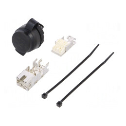 Soclu RJ45 FrontCom IP65 Negru | Electronic-mag.ro | Componente Electronice