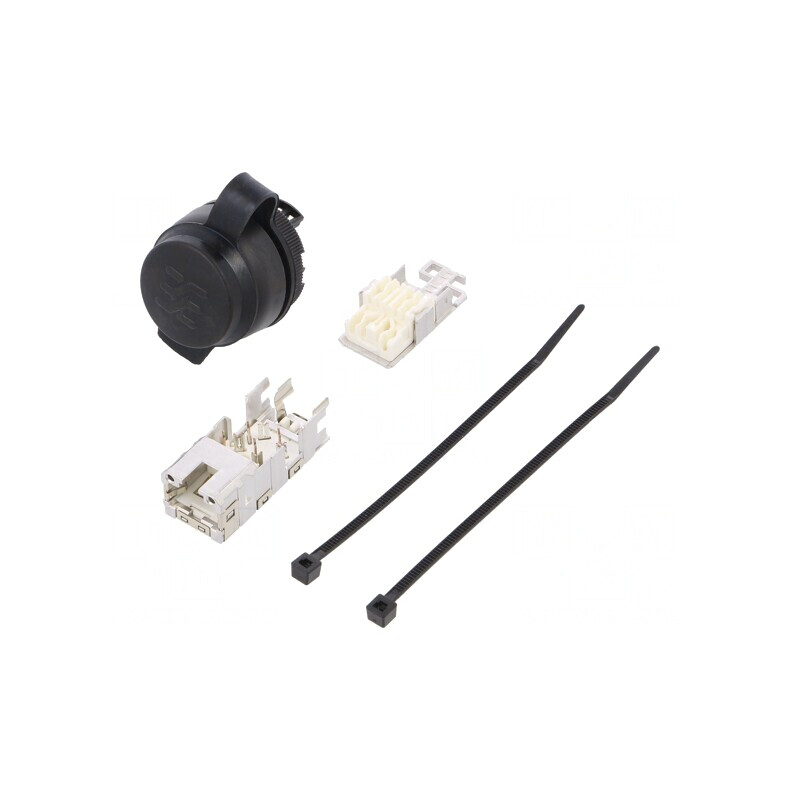 Soclu RJ45 FrontCom IP65 Negru | Electronic-mag.ro | Componente Electronice