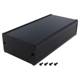 Carcasă aluminiu neagră TUF 80x160x42mm | Electronic-mag.ro | Componente Electronice
