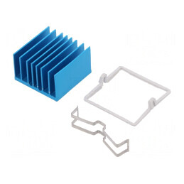 Radiator extrudat cu aripioare BGA albastru 29x29mm | Electronic-mag.ro | Componente Electronice