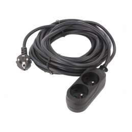 Prelungitor alimentare PVC negru 10m 16A | Electronic-mag.ro | Componente Electronice