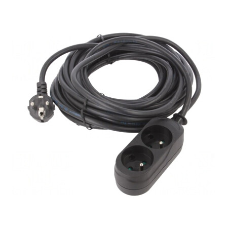 Prelungitor alimentare PVC negru 10m 16A | Electronic-mag.ro | Componente Electronice