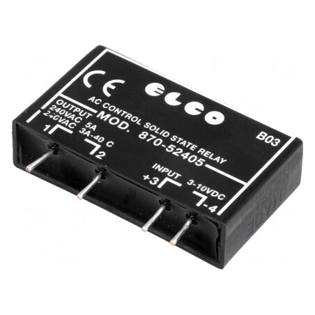 Releu Semiconductor SPST-NO 3-10VDC 5A 12-275VAC SSR | Electronic-mag.ro | Componente Electronice