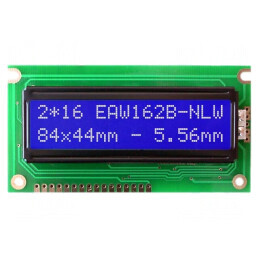Display LCD Alfanumeric 16x2 Albastru 84x44mm | Electronic-mag.ro | Componente Electronice