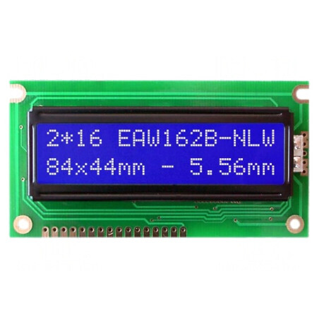Display LCD Alfanumeric 16x2 Albastru 84x44mm | Electronic-mag.ro | Componente Electronice
