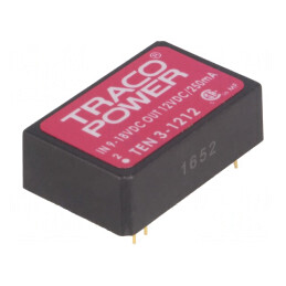 Convertor DC/DC 3W 9-18V la 12V 250mA DIP24 | Electronic-mag.ro | Componente Electronice