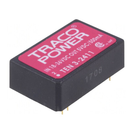 Convertor DC/DC 3W 18-36V la 5V 500mA DIP24 | Electronic-mag.ro | Componente Electronice