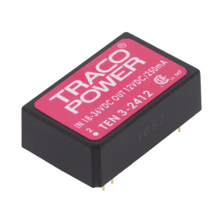 Convertor DC/DC 3W 18-36V la 12V 250mA DIP24 | Electronic-mag.ro | Componente Electronice