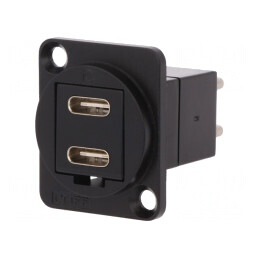 Adaptor USB-C Soclu-Fată la USB-C Mufă-Spate FT Dublu