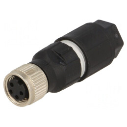 Conector M8 Mamă 4 PIN Drept Pe Cablu Filetat 4A | Electronic-mag.ro | Componente Electronice