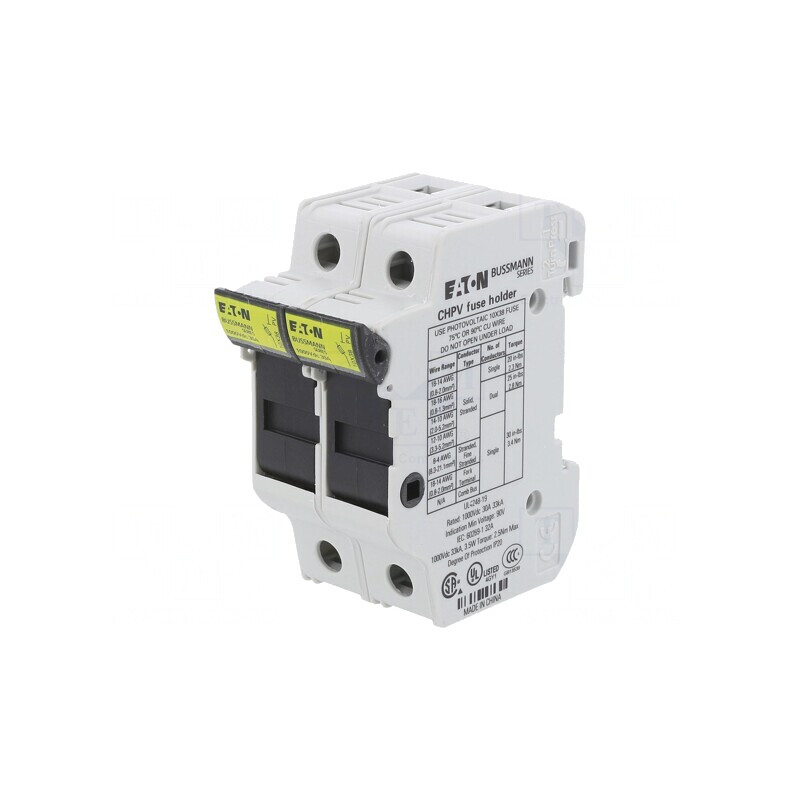 Clemă 10,3x38mm pentru șină DIN 30A 2P 1kVDC | Electronic-mag.ro | Componente Electronice