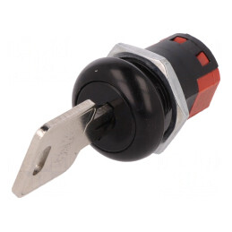 Comutator cu Cheie Ø19,3mm 1 Pol 3 P poziții | Electronic-mag.ro | Componente Electronice
