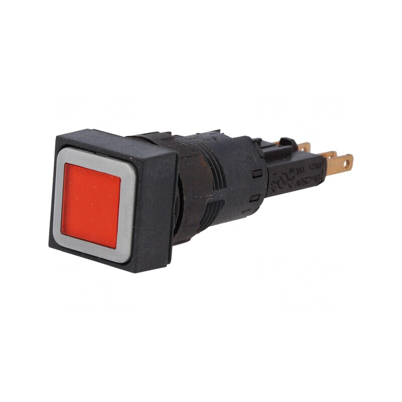 Comutator Apăsare 16mm Roșu cu Bec | Electronic-mag.ro | Componente Electronice
