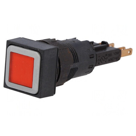 Comutator Apăsare 16mm Roșu cu Bec | Electronic-mag.ro | Componente Electronice