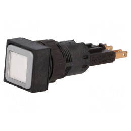 Comutator apăsare 16mm alb bec | Electronic-mag.ro | Componente Electronice