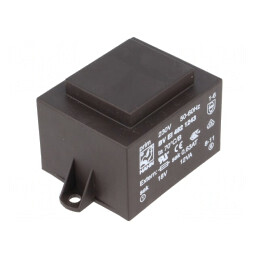 Transformator încapsulat 12VA 230VAC 18V 667mA PCB | Electronic-mag.ro | Componente Electronice