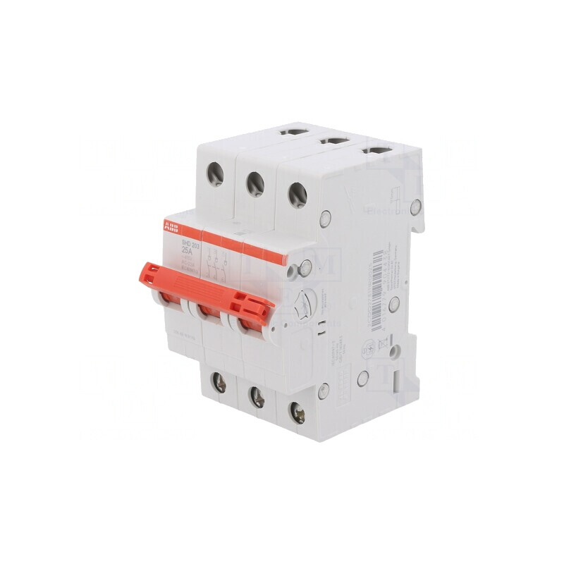 Separator-întrerupător 3 Poli pentru șină DIN 25A 415VAC | Electronic-mag.ro | Componente Electronice