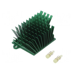 Radiator extrudat cu aripioare BGA verde 41x45mm | Electronic-mag.ro | Componente Electronice