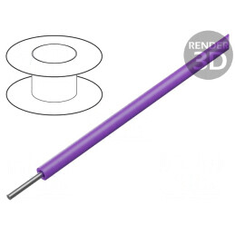 Cablu | HookUp Wire | sârmă | Cu | 22AWG | PVC | violet | 1kV | 30,5m | 100ft | 1561 VI005