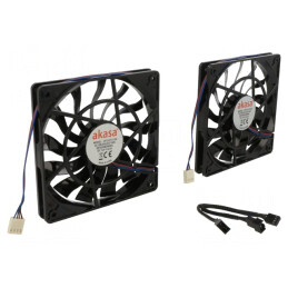 Ventilator axial 12V 120x120x15mm negru | Electronic-mag.ro | Componente Electronice