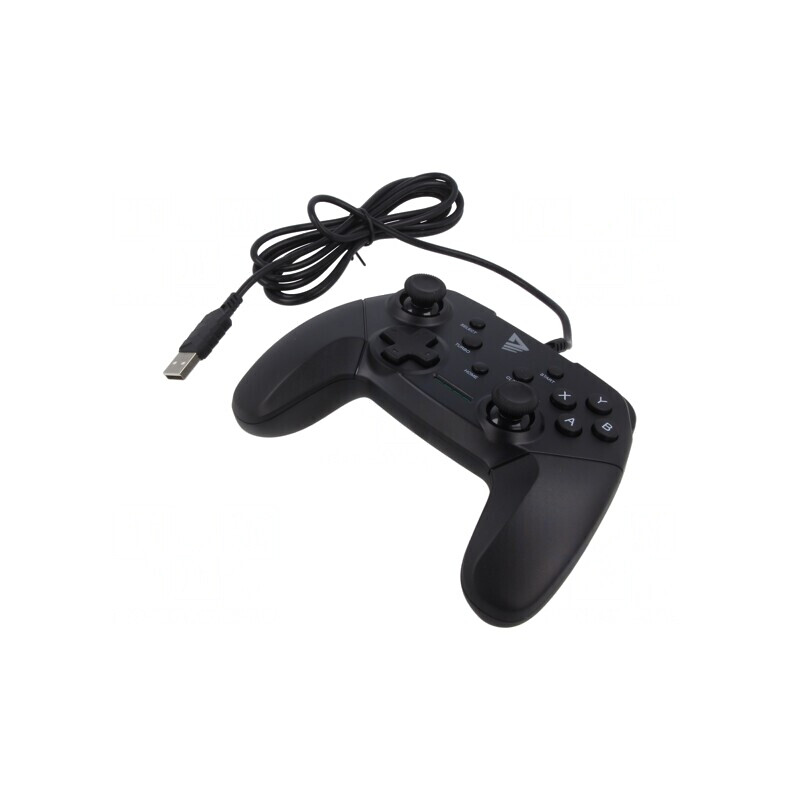 Gamepad Negru USB A cu 15 Butoane și Cablu 1,8m | Electronic-mag.ro | Componente Electronice