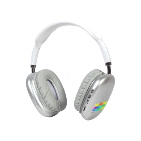 Căști wireless cu microfon USB C albe BHP-LED-02-W | Electronic-mag.ro | Componente Electronice