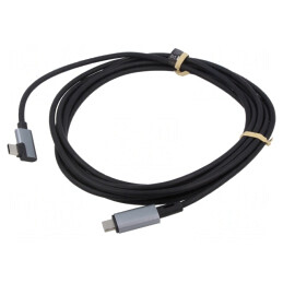 Cablu USB 2.0 USB-C Unghi 3m Negru 100W