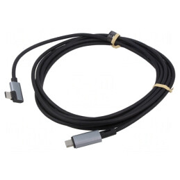 Cablu USB 2.0 USB-C Unghi 3m Negru 100W | Electronic-mag.ro | Componente Electronice