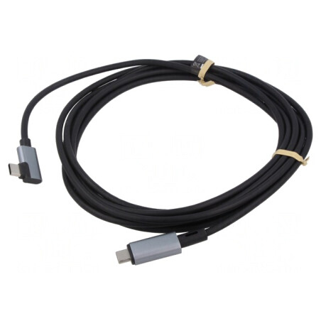 Cablu USB 2.0 USB-C Unghi 3m Negru 100W | Electronic-mag.ro | Componente Electronice