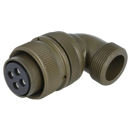 Conector circular 18 mm aliaj aluminiu oliv | Electronic-mag.ro | Componente Electronice