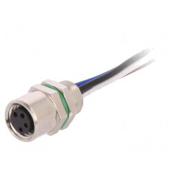 Conector M8 Mamă 4 Pini Montare pe Panou Cu Piuliță | Electronic-mag.ro | Componente Electronice