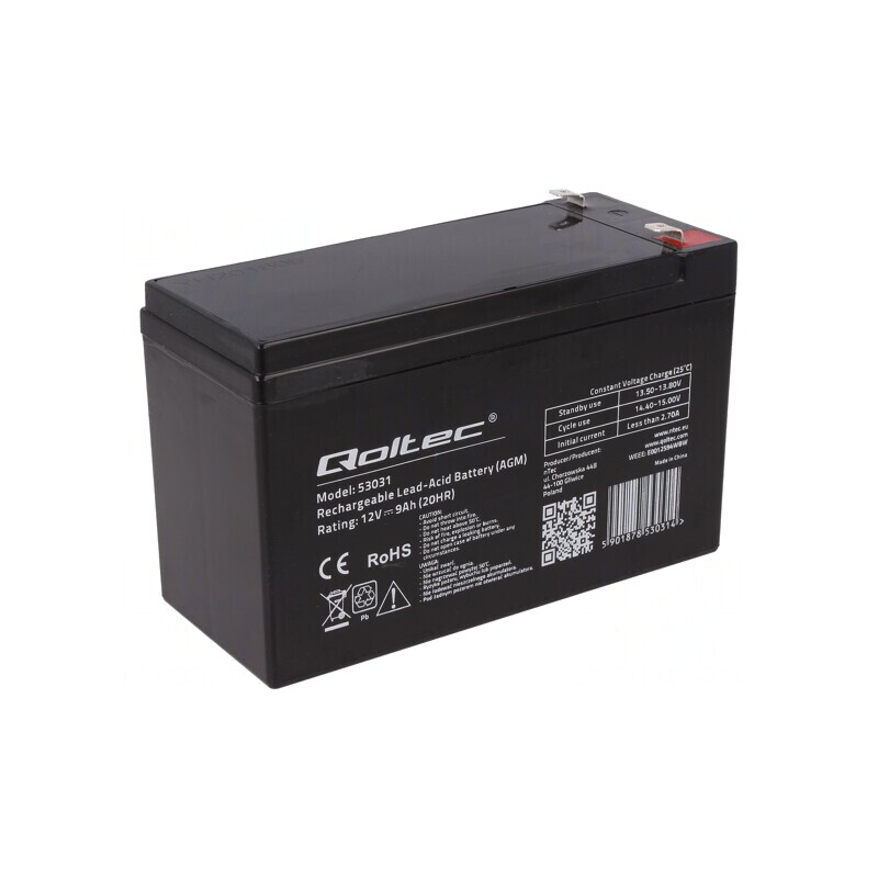 Baterie Plumb-Acid 12V 9Ah AGM fără Întreținere | Electronic-mag.ro | Componente Electronice Baterie Plumb-Acid 12V 9Ah AGM fără Întreținere | Electronic-mag.ro | Componente Electronice