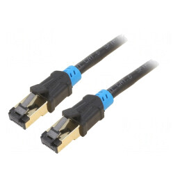Patch cord S/FTP Cat6 PVC Negru 25m Conectori Auriti | Electronic-mag.ro | Componente Electronice