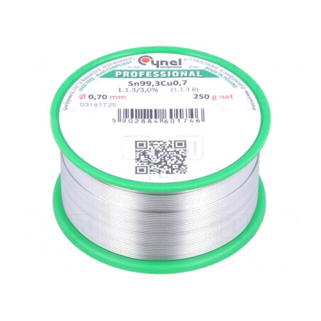 Sârmă de lipit fără plumb 0,7mm 250g | Electronic-mag.ro | Componente Electronice