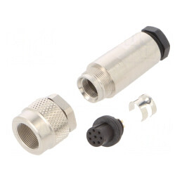 Conector M9 Mufă Mamă Aurit IP67 125V 8 PIN Pe Cablu | Electronic-mag.ro | Componente Electronice