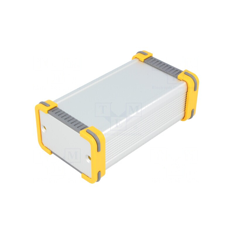 Carcasă Aluminiu Gri cu Panou FR 63.6x100x43mm | Electronic-mag.ro | Componente Electronice