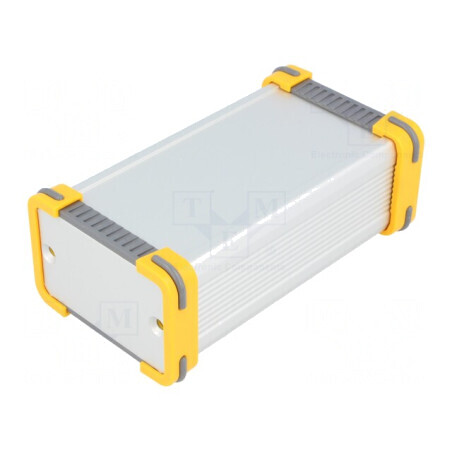 Carcasă Aluminiu Gri cu Panou FR 63.6x100x43mm | Electronic-mag.ro | Componente Electronice