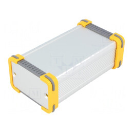 Carcasă Aluminiu Gri cu Panou FR 63.6x100x43mm | Electronic-mag.ro | Componente Electronice