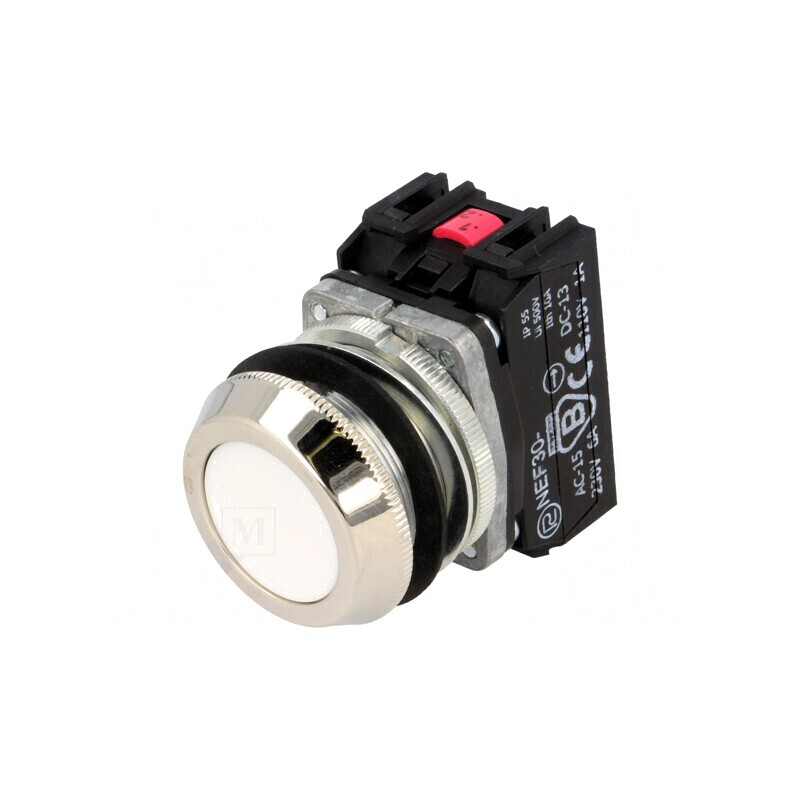 Comutator apăsare 30mm 1NC 1NO NEF30-KBXY | Electronic-mag.ro | Componente Electronice