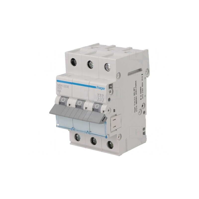 Întrerupător de supracurent 20A 3P 6kA 230/400V | Electronic-mag.ro | Componente Electronice