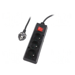 Prelungitor Alimentare 3 Prize Negru 10m 16A | Electronic-mag.ro | Componente Electronice