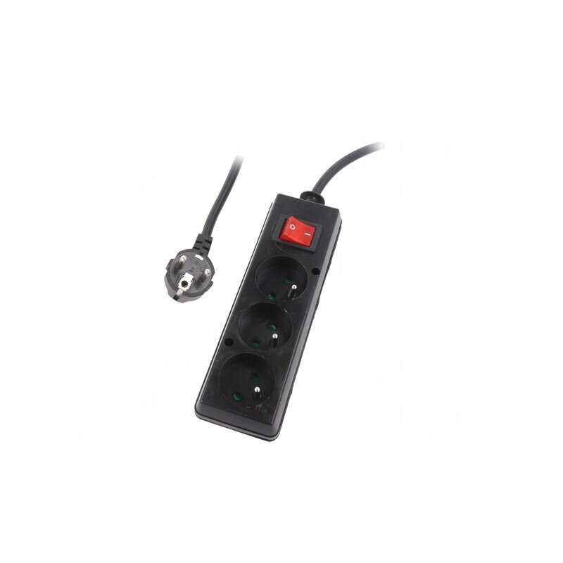 Prelungitor Alimentare 3 Prize Negru 10m 16A | Electronic-mag.ro | Componente Electronice