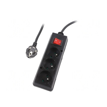 Prelungitor Alimentare 3 Prize Negru 10m 16A | Electronic-mag.ro | Componente Electronice